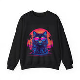 Beach Neon Cat - Unisex Heavy Blend™ Crewneck Sweatshirt